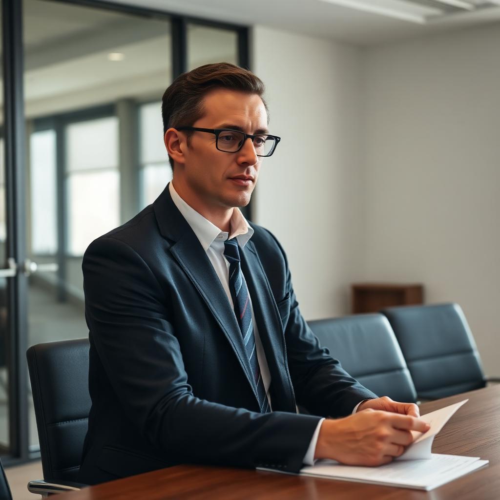 Broker preparing for a client meeting